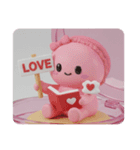 絵本で勉強中のマカロンちゃん(四角型)（個別スタンプ：4）