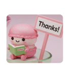 絵本で勉強中のマカロンちゃん(四角型)（個別スタンプ：6）