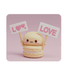 絵本で勉強中のマカロンちゃん(四角型)（個別スタンプ：8）