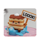 青い飛行機に乗るティラミス(四角型)（個別スタンプ：4）