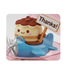 青い飛行機に乗るティラミス(四角型)（個別スタンプ：5）