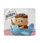 青い飛行機に乗るティラミス(四角型)（個別スタンプ：7）