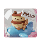 青い飛行機に乗るティラミス(四角型)（個別スタンプ：8）