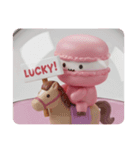 馬に乗っているマカロンちゃん(四角型)（個別スタンプ：4）