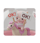 馬に乗っているマカロンちゃん(四角型)（個別スタンプ：8）