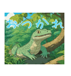 恐竜みたいなトカゲみたいな人間（個別スタンプ：9）