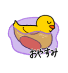 横向きアヒルの脱力スタンプ（個別スタンプ：35）