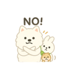 サモエドとうさぎのぬいぐるみ風スタンプ（個別スタンプ：9）