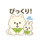 サモエドとうさぎのぬいぐるみ風スタンプ（個別スタンプ：16）