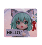猫耳フードパーカーみなみちゃん（個別スタンプ：2）