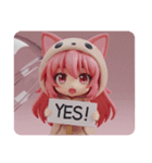 猫耳フードパーカーみなみちゃん（個別スタンプ：4）