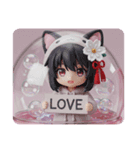 猫耳フードパーカーみなみちゃん（個別スタンプ：5）