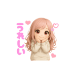 毎日使える♡白パーカーピンク髪ちゃん。（個別スタンプ：6）