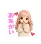 毎日使える♡白パーカーピンク髪ちゃん。（個別スタンプ：14）