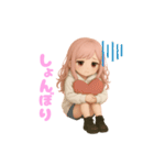 毎日使える♡白パーカーピンク髪ちゃん。（個別スタンプ：24）