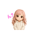 毎日使える♡白パーカーピンク髪ちゃん。（個別スタンプ：25）