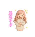毎日使える♡白パーカーピンク髪ちゃん。（個別スタンプ：26）