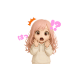 毎日使える♡白パーカーピンク髪ちゃん。（個別スタンプ：29）