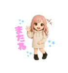 毎日使える♡白パーカーピンク髪ちゃん。（個別スタンプ：32）