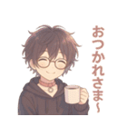 黒髪メガネ男子。やさしい日常（個別スタンプ：12）
