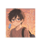 黒髪メガネ男子。やさしい日常（個別スタンプ：21）