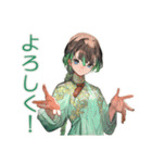アオザイ女子のお仕事がんばる（個別スタンプ：16）