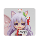 ねこのせ精霊みなみちゃんカプセルトイ（個別スタンプ：6）