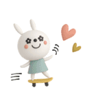 mottoの3Dうるうるうさぎ♡毎日（個別スタンプ：6）