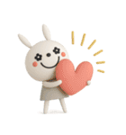 mottoの3Dうるうるうさぎ♡毎日（個別スタンプ：9）