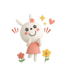 mottoの3Dうるうるうさぎ♡毎日（個別スタンプ：15）