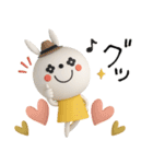 mottoの3Dうるうるうさぎ♡毎日（個別スタンプ：22）