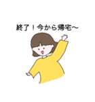 表情豊かな人達と鳥の幅広い日常会話（個別スタンプ：1）