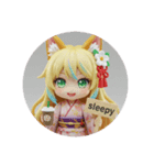 ちいみなアイスコーヒー(丸型)（個別スタンプ：3）