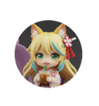 ちいみなアイスコーヒー(丸型)（個別スタンプ：4）