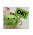 抹茶マカロンちゃん(四角型)（個別スタンプ：1）