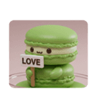 抹茶マカロンちゃん(四角型)（個別スタンプ：3）