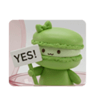 抹茶マカロンちゃん(四角型)（個別スタンプ：4）