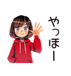 ダウナー女子★省エネお祝い（個別スタンプ：2）