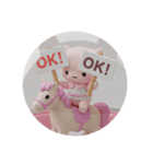 馬に乗っているマカロンちゃん(丸型)（個別スタンプ：3）