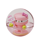 テニスをしているマカロンちゃん(丸型)（個別スタンプ：1）