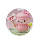 テニスをしているマカロンちゃん(丸型)（個別スタンプ：7）