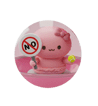 テニスをしているマカロンちゃん(丸型)（個別スタンプ：8）