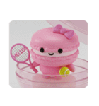 テニスをするマカロンちゃん(四角型)（個別スタンプ：3）