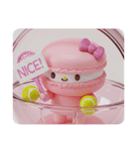 テニスをするマカロンちゃん(四角型)（個別スタンプ：4）