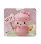 テニスをするマカロンちゃん(四角型)（個別スタンプ：7）