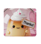ホイップクリームプリンちゃん(四角型)（個別スタンプ：1）