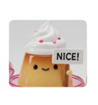 ホイップクリームプリンちゃん(四角型)（個別スタンプ：2）