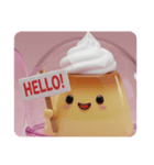 ホイップクリームプリンちゃん(四角型)（個別スタンプ：5）