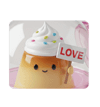 ホイップクリームプリンちゃん(四角型)（個別スタンプ：7）