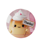ホイップクリームプリンちゃん(丸型)（個別スタンプ：1）